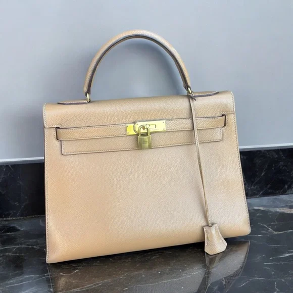 1988’ Vintage Hermes Kelly 32 Epsom Sellier Birkin Bag - Picture 2 of 12